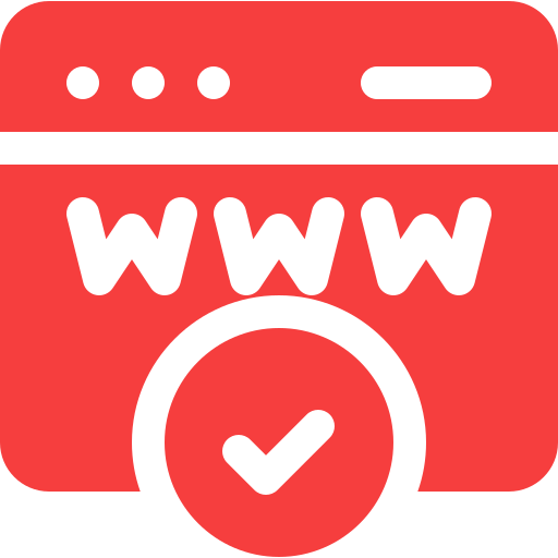 Red illustration of a web page (website)